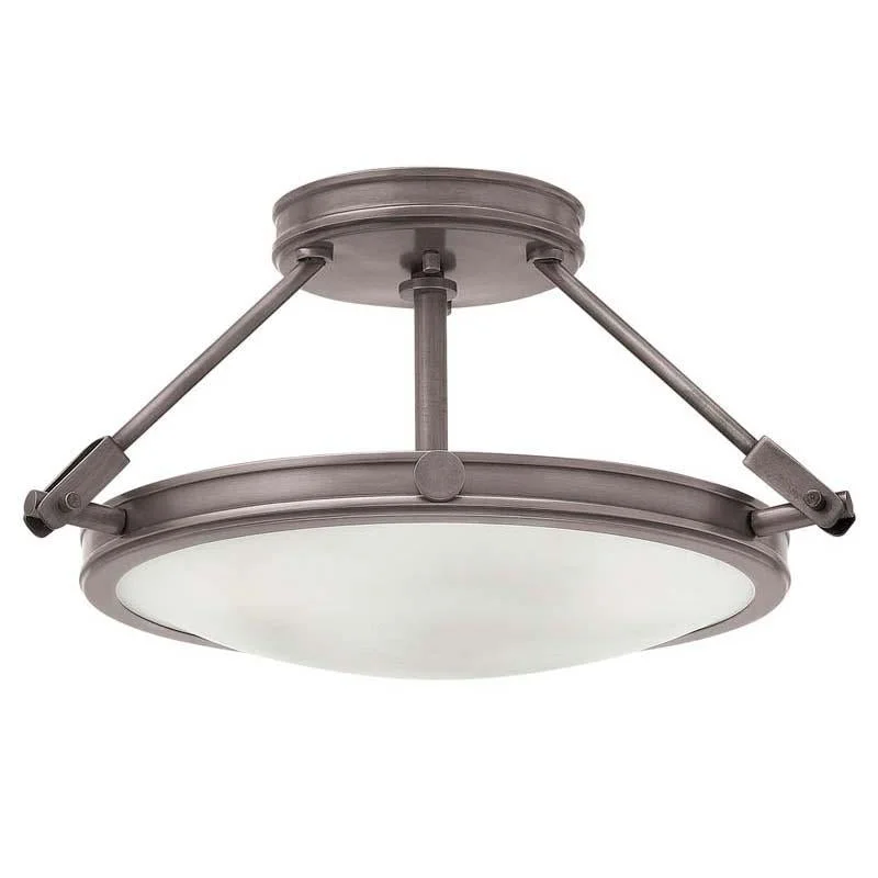 Track lighting with a brushed nickel finishHinkley 3381 Foyer Collier Ceiling Light