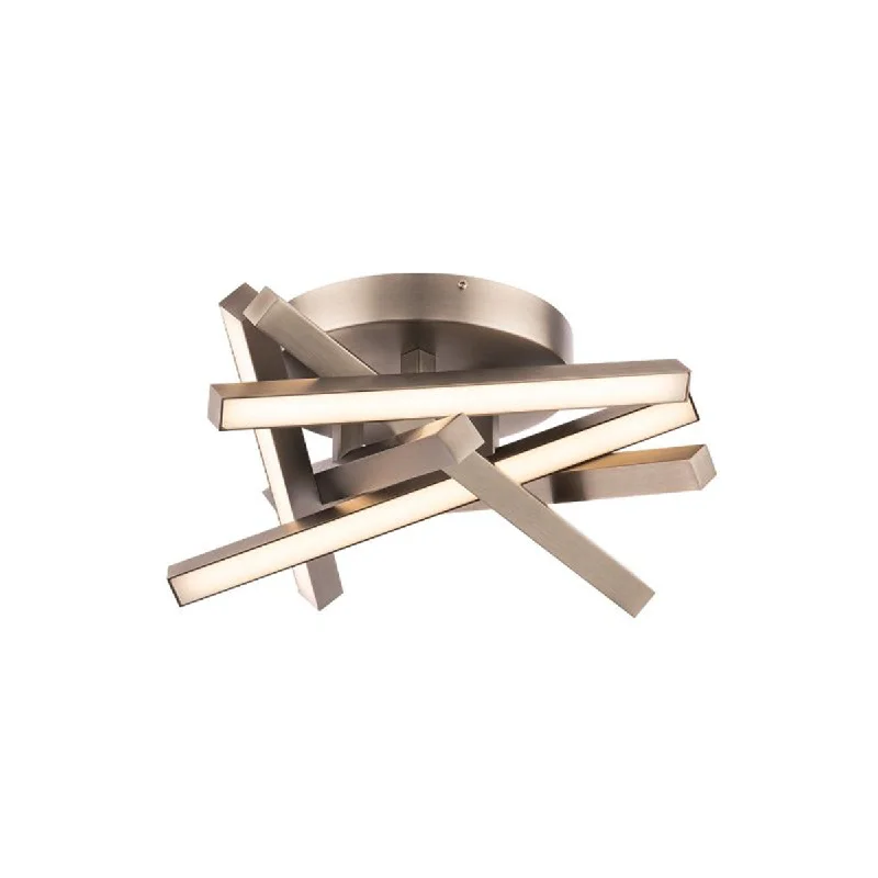 Industrial Lighting for Metal Fabrication ShopsParallax 15 in. LED Ceiling Flush Mount Light 3000K Brushed Nickel Finish Industrial Lighting for Metal Fabrication ShopsParallax 15 in. LED Ceiling Flush Mount Light 3000K Brushed Nickel Finish