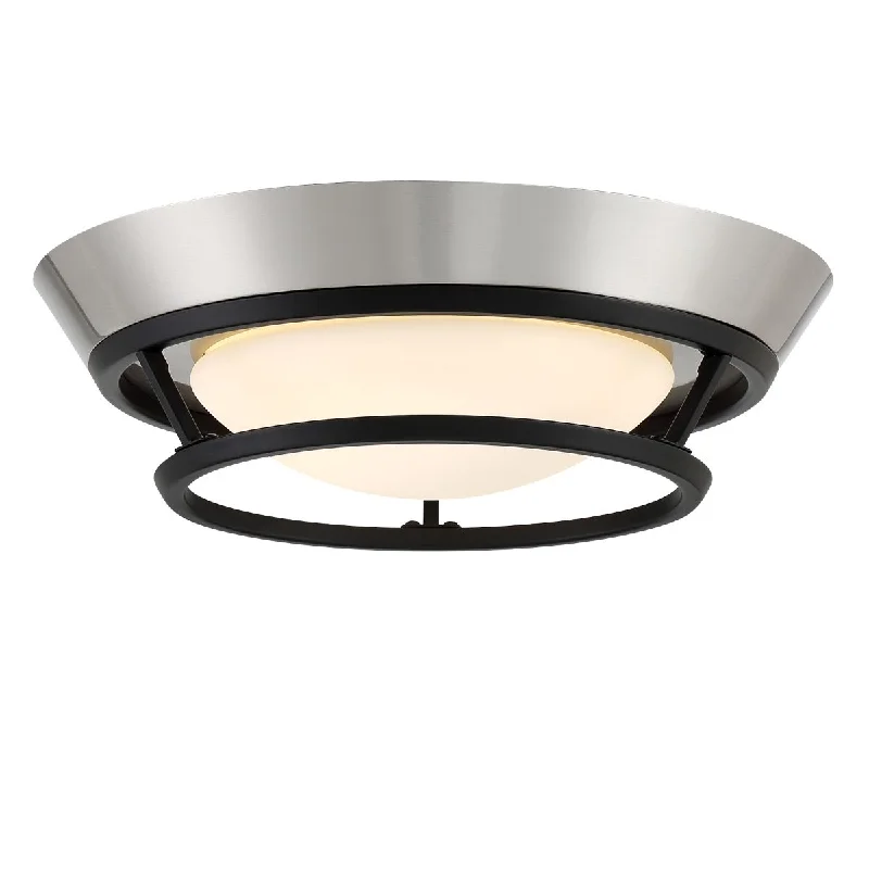 Explosion - Proof Industrial Lighting for Hazardous LocationsBeam Me Up 11 in. LED Flush Mount Light Coal & Brushed Nickel Finish Explosion - Proof Industrial Lighting for Hazardous LocationsBeam Me Up 11 in. LED Flush Mount Light Coal & Brushed Nickel Finish