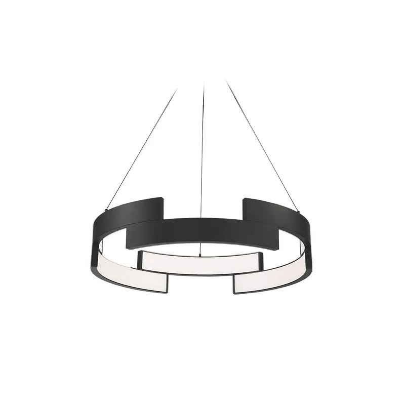 Industrial Pendant Lighting for Machine ShopsTrap 20 in. LED Pendant Light Black Finish