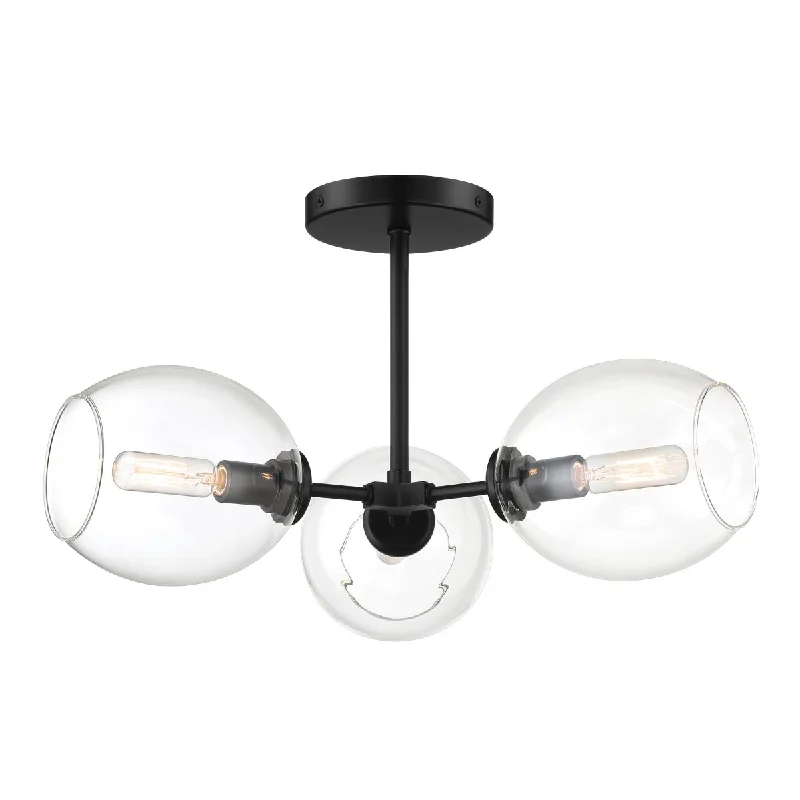 Energy - Efficient Industrial Lighting for Cost - SavingsNexpo 19 in. 3 lights Semi flush Mount Light Coal finish Energy - Efficient Industrial Lighting for Cost - SavingsNexpo 19 in. 3 lights Semi flush Mount Light Coal finish