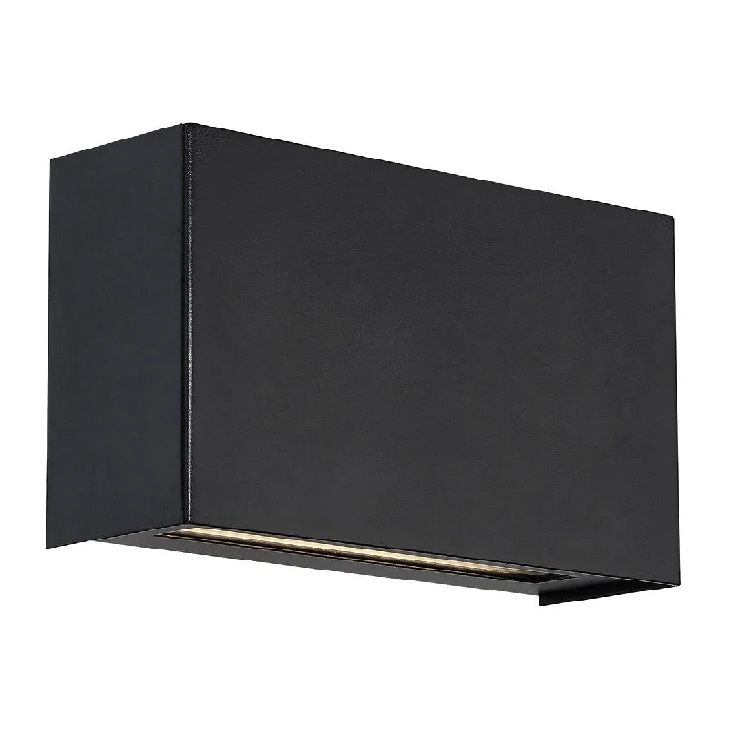 Waterproof Industrial Lighting for Wet AreasBlok 12 In LED Wall Light 3000K Black Finish