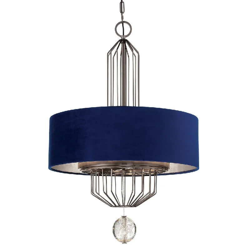 Industrial Lighting for Textile MillsGrandeur 24 in. 6 Lights Pendant Light Blue Finish Industrial Lighting for Textile MillsGrandeur 24 in. 6 Lights Pendant Light Blue Finish