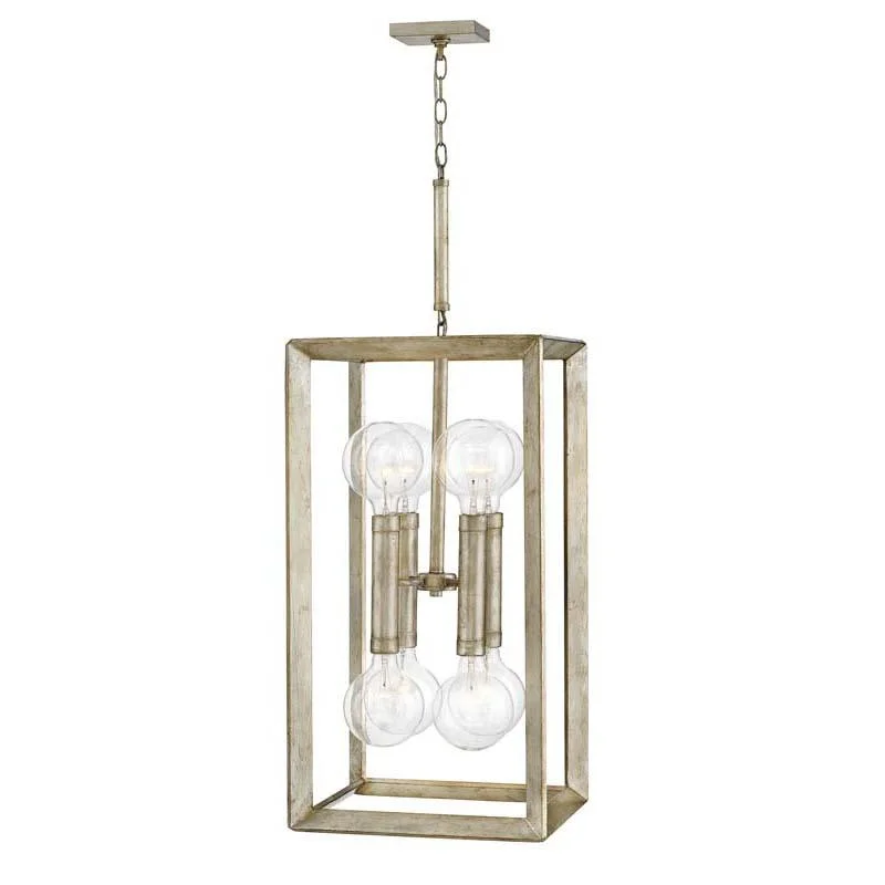 Track lighting with swivel heads for precise aimingHinkley 3108SL Chandelier Tinsley Silver Leaf