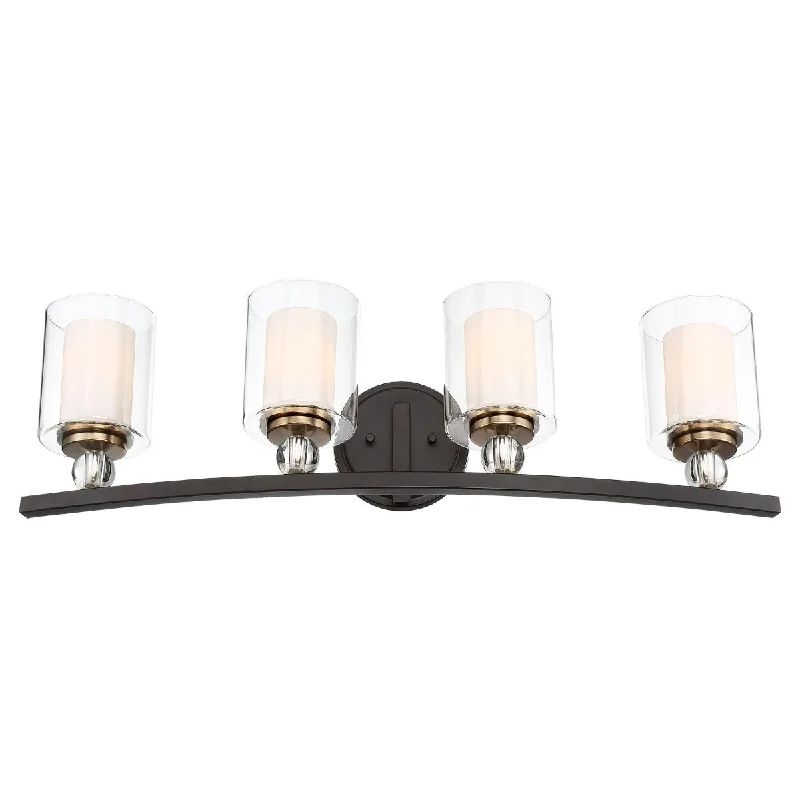 Industrial Lighting for Woodworking FactoriesStudio 5 33 in. 4 Lights Vanity Light Bronze & Brass finish