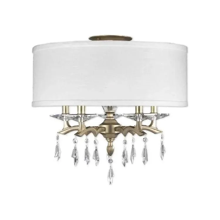 Track lighting for enhancing the architectureKaya Shaded Brass and Crystal Semi-Flush