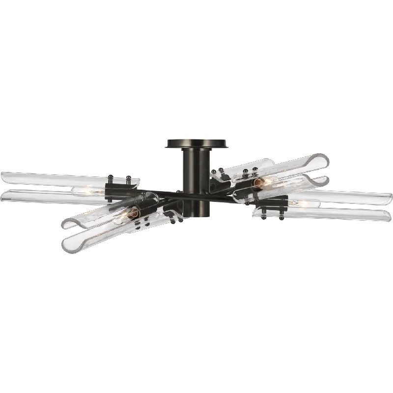 Contemporary track lighting in black finishCasoria XL Radial Flush Mount