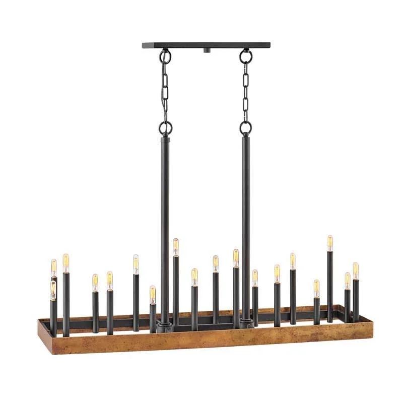 White track lighting for a clean lookHinkley 3868WA Chandelier Wells Weathered Brass