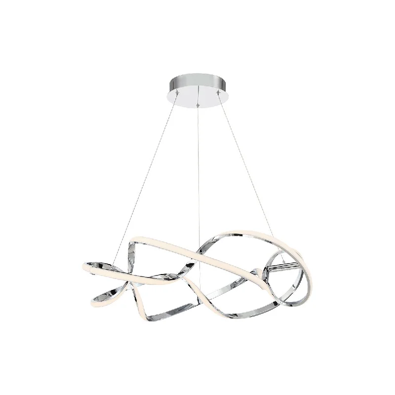 Industrial Lighting for Chemical PlantsInterlace 28 in. LED Pendant Light Chrome Finish