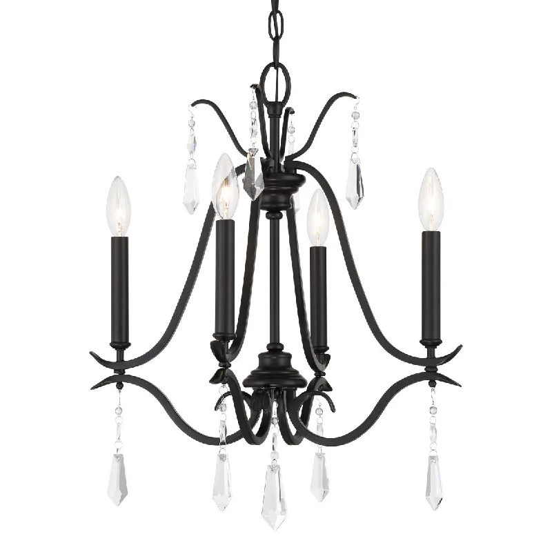 Color - Tunable Industrial Lighting for Special ApplicationsLaurel Estate 18 In. 4 Lights Chandelier Black Finish
