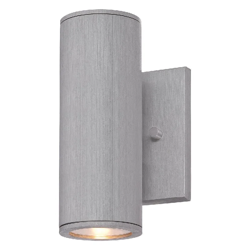 Adjustable Industrial Lighting for Flexible IlluminationSkyline 8 In LED Outdoor Cylinder Wall Light 3000K Brushed Aluminum Finish