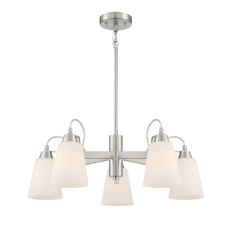 Low - Bay Industrial Lighting Fixtures for Small FactoriesBeckonridge 26 in. 5 Lights Chandelier Brushed Nickel finish