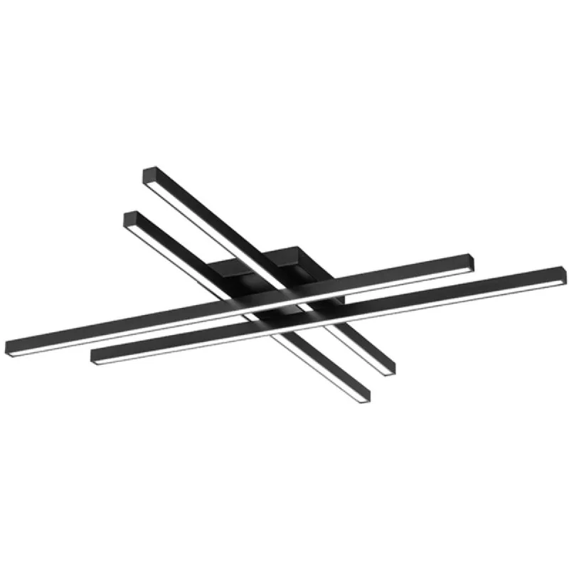 Industrial Area Lighting for Large Open SpacesParallax 42 in. LED Flush Mount Light Selectable CCT Black Finish
