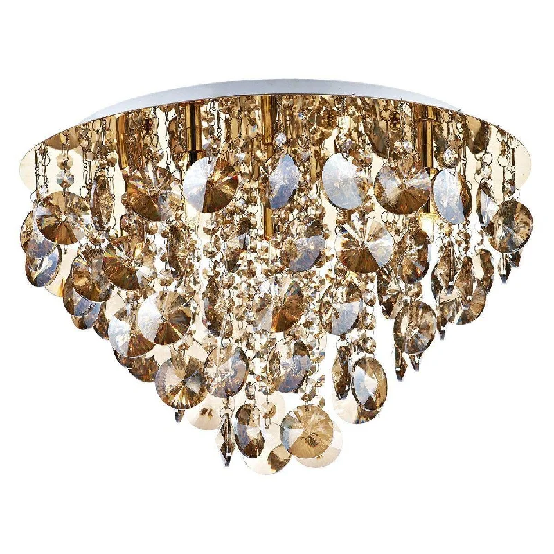 Track lighting for illuminating dining tablesJester 5 Light Flush Light - Gold