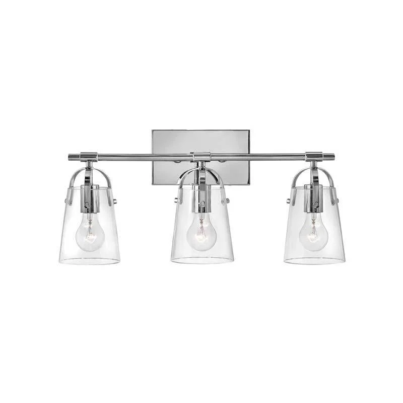 Track lighting with clear glass shadesHinkley 5133CM Bath Foster Chrome Light