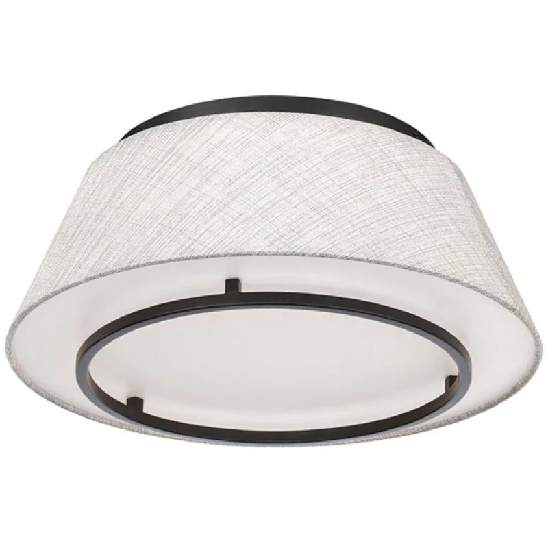Shock - Resistant Industrial Lighting for Vibrating Machinery AreasHailey 16 in LED Flush Mount Light Black Finish