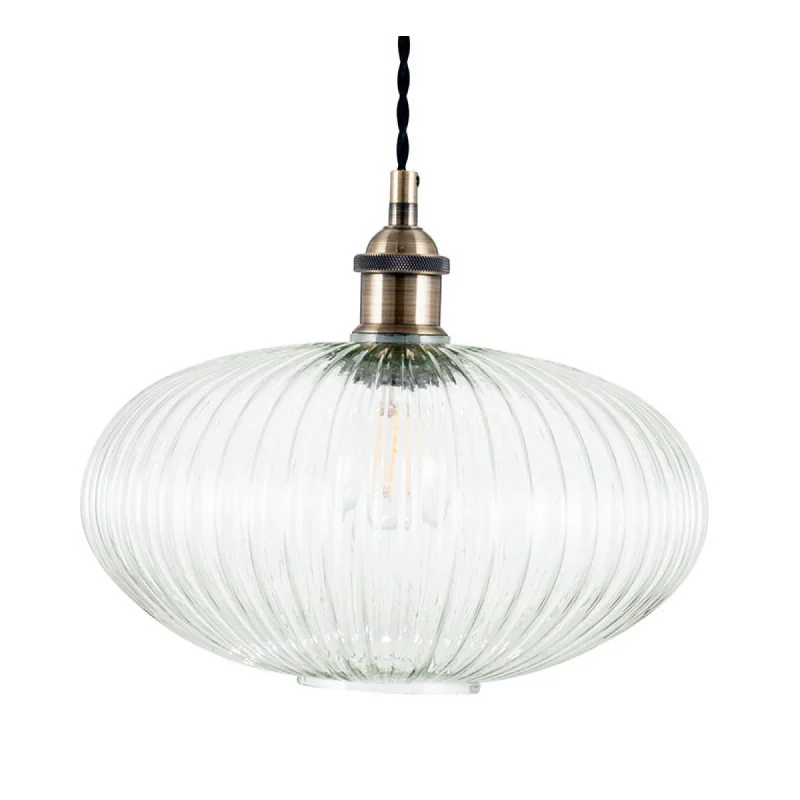 Track lighting for photography studiosClear Ribbed Glass Oval Pendant
