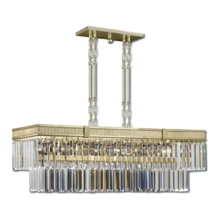 Track lighting for highlighting kitchen cabinetsKensington Brass and Crystal Linear Chandelier