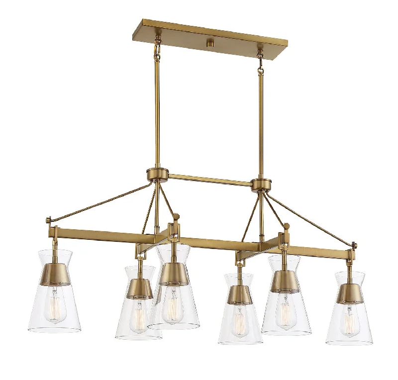 Waterproof Industrial Lighting for Wet AreasLakewood Six Light Linear Chandelier