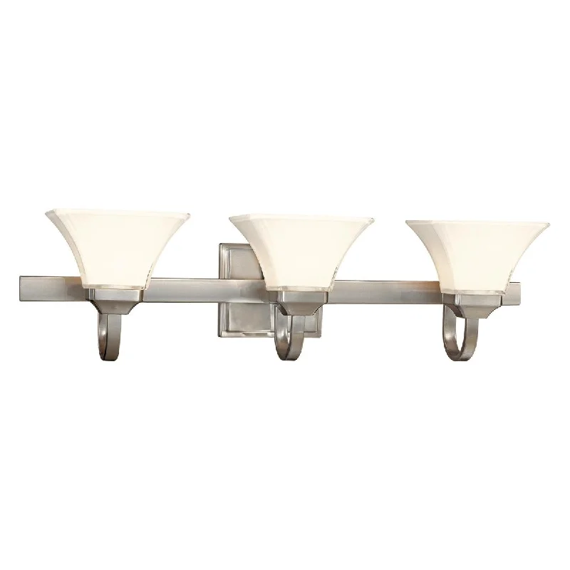 Shock - Resistant Industrial Lighting for Vibrating Machinery AreasAgilis 32 in. 3 Lights Vanity Light Brushed Nickel finish