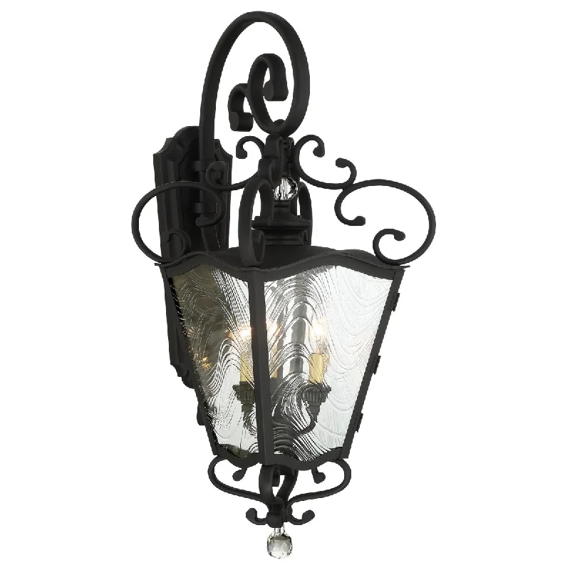 Industrial Lighting for Electronics ManufacturingBrixton Ivey 32 in. 3 Lights Outdoor Wall Lantern Sand Coal with Soft Brass Finish