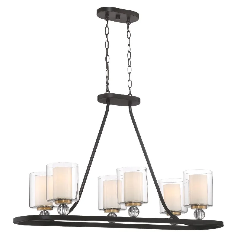 Industrial Flood Lighting for Outdoor Loading DocksStudio 5 38 in. 5 Lights Pendant Light Bronze & Brass Finish