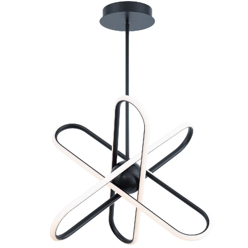 Dimmable Industrial Lighting for Ambiance ControlVALERIUS 24 in. 3 Lights LED Chandelier Black finish