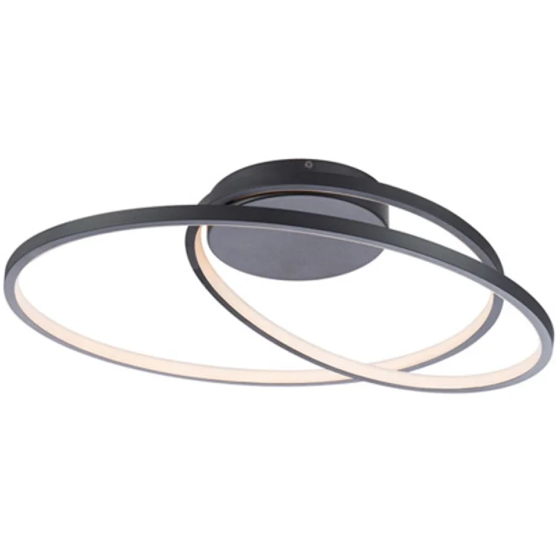 Dimmable Industrial Lighting for Ambiance ControlMarques 22 in. LED Flush Mount Light Black Finish