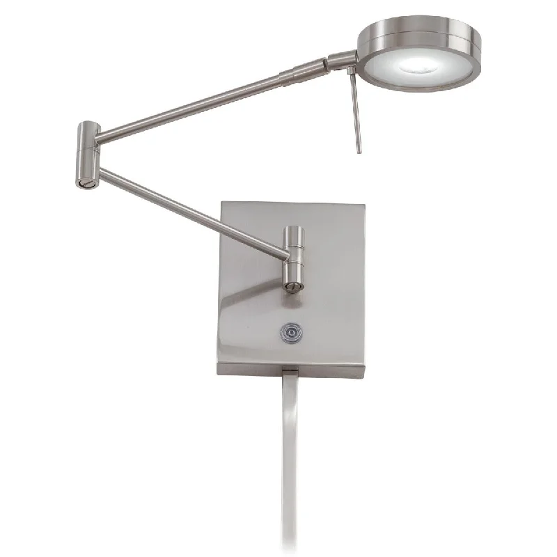 Industrial Area Lighting for Large Open SpacesGeorge's Reading Room Contemporary LED Swing Arm Wall Lamp Nickel Finish Industrial Area Lighting for Large Open SpacesGeorge's Reading Room Contemporary LED Swing Arm Wall Lamp Nickel Finish