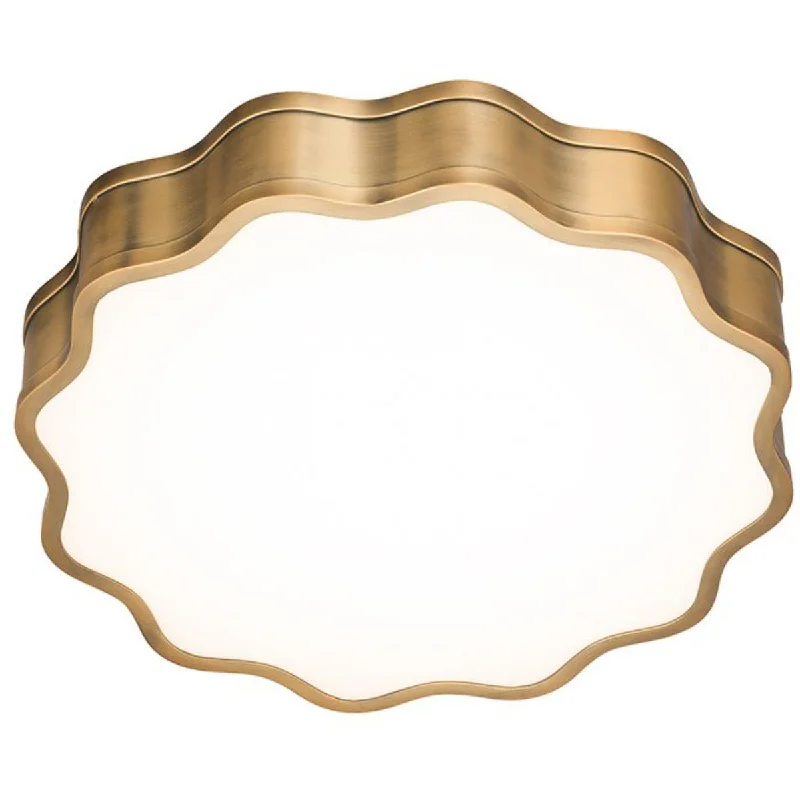 Industrial Lighting with High CRI (Color Rendering Index) for True Color PerceptionVaughan 16 in. LED Flush Mount Light Brass Finish