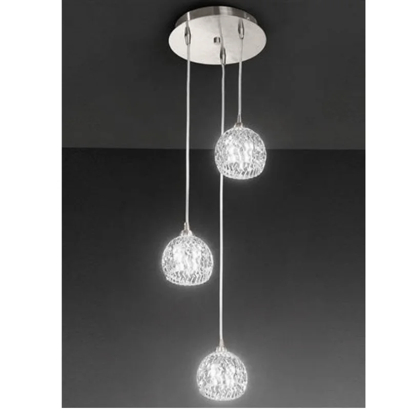 Track lighting with a decorative track designCaspian 3/5/10Lt Spreader - Satin Nickel Finish