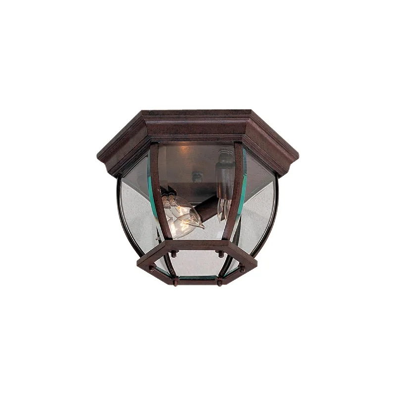 Industrial Lighting for Metal Fabrication ShopsWyndmere 11 in. 3 lights Outdoor Flush Mount Antique Bronze finish