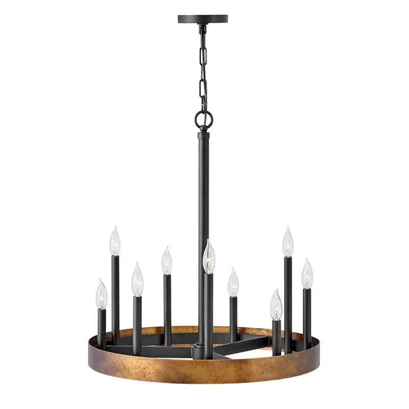 Industrial - style track lighting for loftsHinkley 3866WA Chandelier Wells Weathered Brass