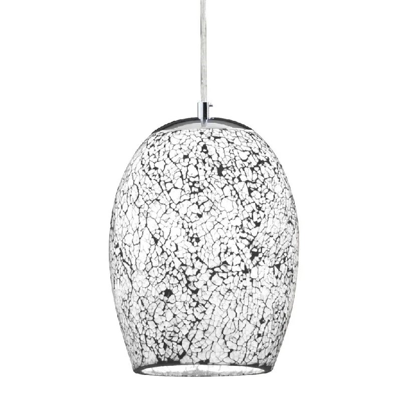 Track lighting for illuminating walkwaysCrackle Pendant - Satin Silver & Crackled White Glass
