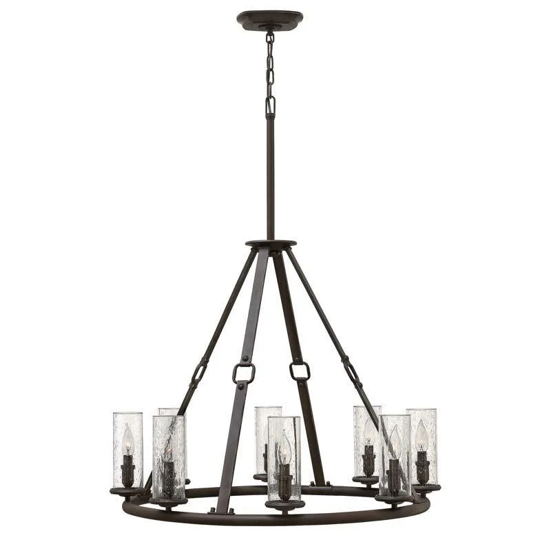 White track lighting for a clean lookHinkley 4788OZ Chandelier Oil Rubbed Bronze Dakota