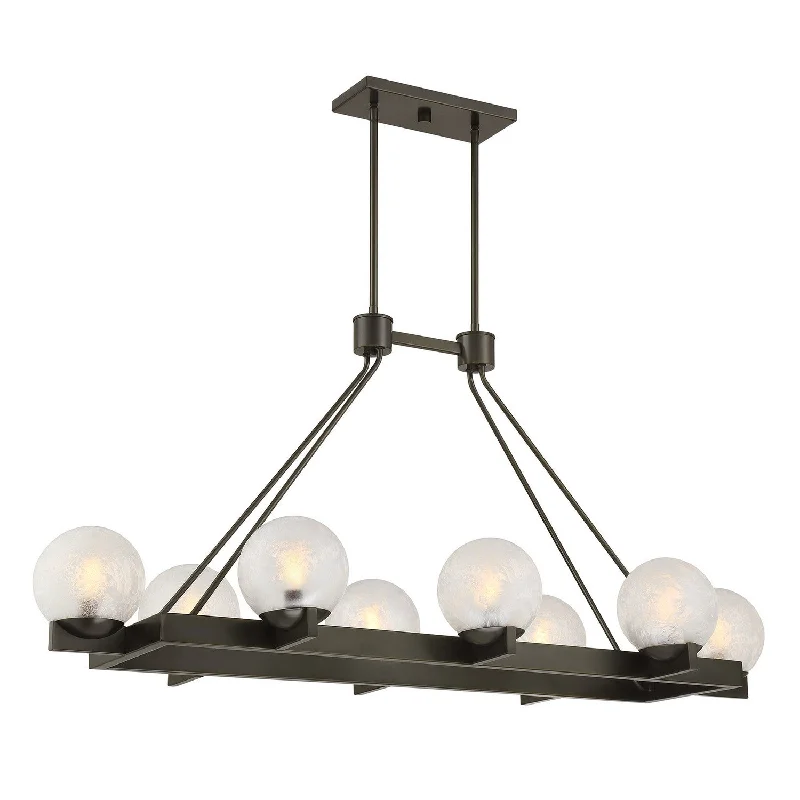 Industrial Area Lighting for Large Open SpacesDarien Eight Light Linear Chandelier