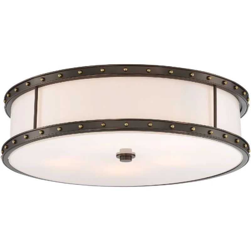 Adjustable Industrial Lighting for Flexible Illumination20 in. LED Flush Mount Light Bronze finish