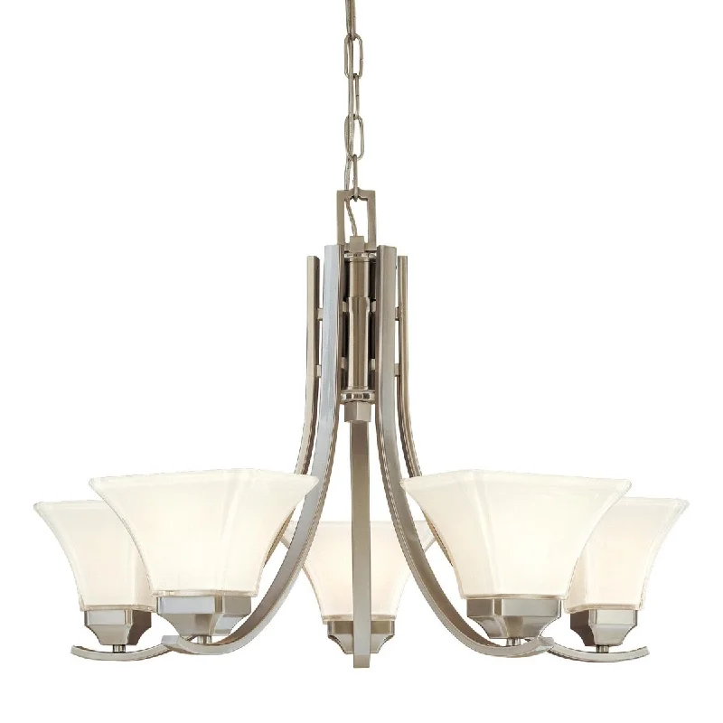 Industrial Lighting for Pharmaceutical ManufacturingAgilis 27 in. 5 Lights Chandelier Brushed Nickel finish