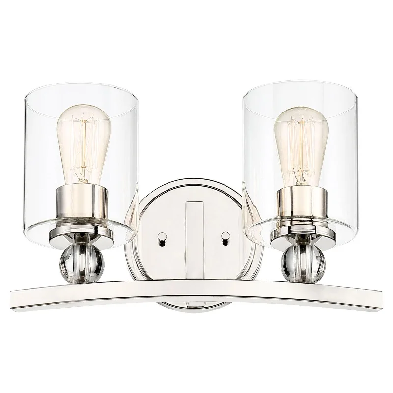 Industrial Pendant Lighting for Machine ShopsStudio 5 16 in. 2 Lights Vanity Light Polished Nickel finish