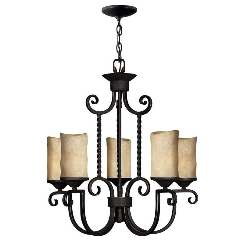 Track lighting with a decorative track designHinkley 4015OL Chandelier Casa Olde Black