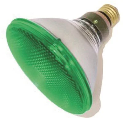 Low - voltage track lighting for safetySylvania Incandescent Reflector Lamp Par38 100 Watt 120 Volts Medium Skirted Green 30 Deg. Beam Angle