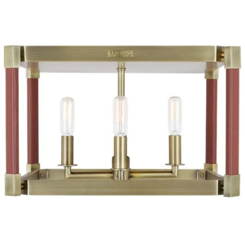Industrial Lighting with High CRI (Color Rendering Index) for True Color PerceptionHadley 15 in. 4 Lights Flush Mount Light Brass Finish