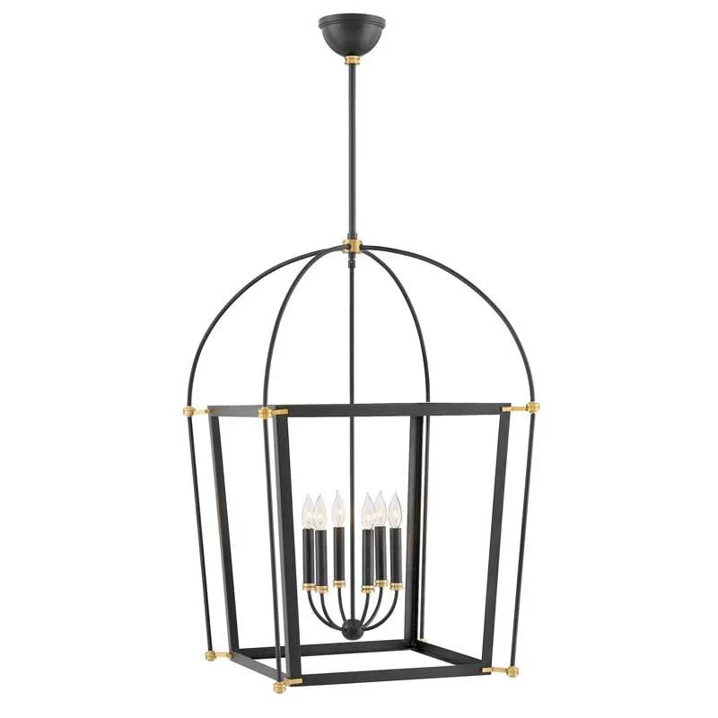 Track lighting with a sleek profileHinkley 4056BK Chandelier Selby Black