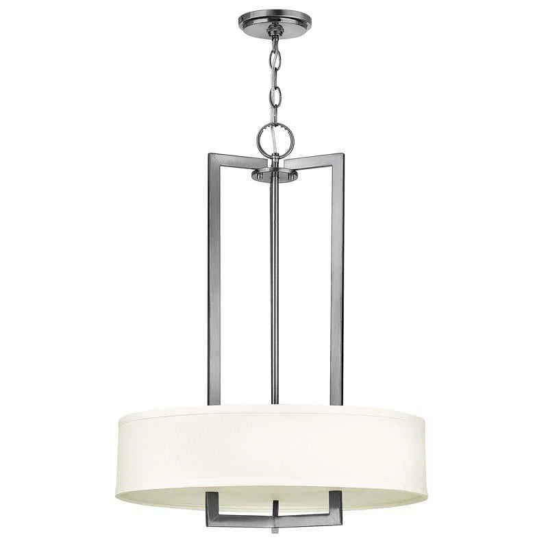 Track lighting with a brushed nickel finishHinkley 3203AN Hampton Antique Nickel Chandelier
