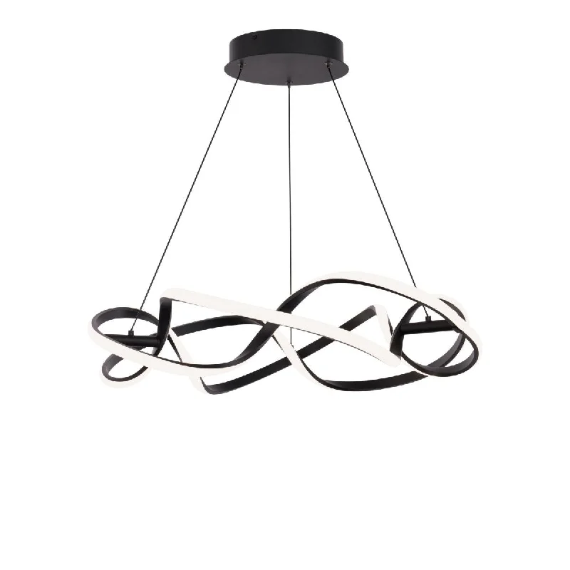 Industrial Lighting for Chemical PlantsInterlace 28 in. LED Pendant Light Black finish