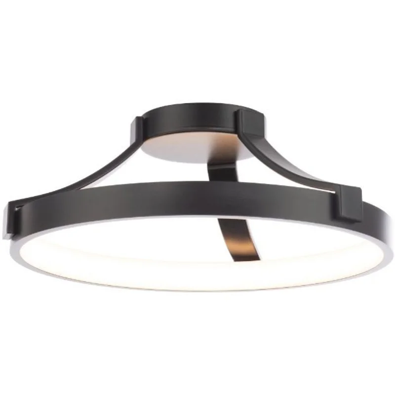 Energy - Efficient Industrial Lighting for Cost - SavingsChaucer 16 in. LED Flush Mount Light Black Finish