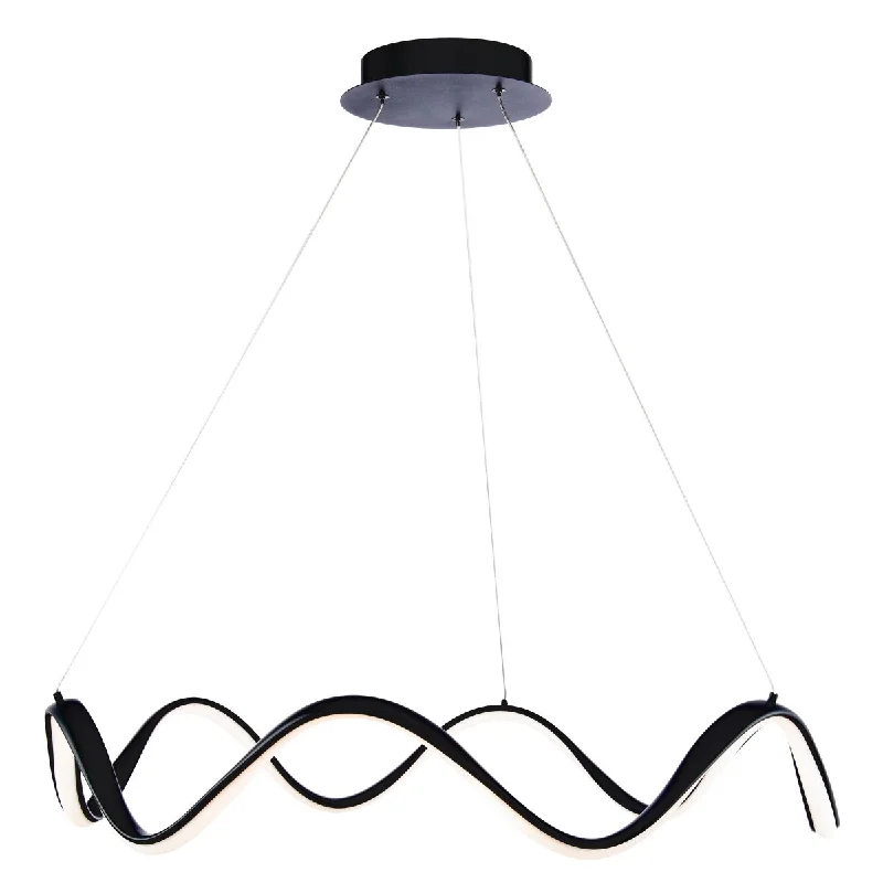 Industrial Lighting for Electronics ManufacturingMorae 30 in. LED Pendant Light Black Finish
