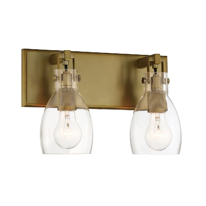 Industrial Emergency Lighting for Safety in FactoriesTiberia 14 in. 2 Lights Vanity Light Brass finish