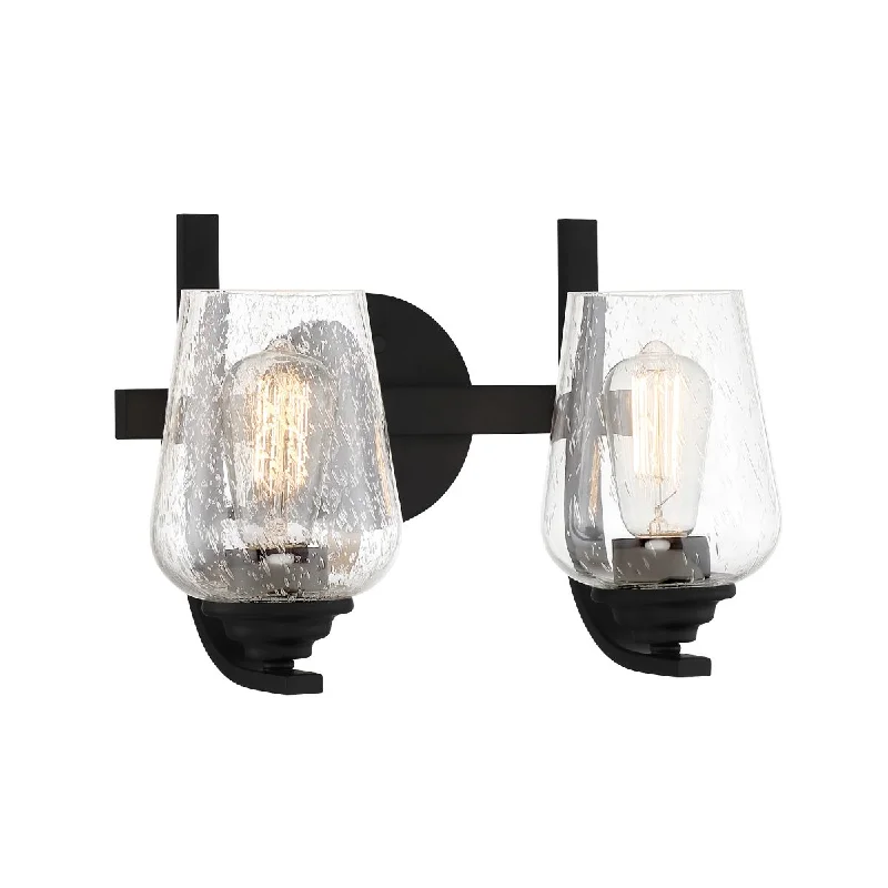 Industrial Lighting for Food Processing FactoriesShyloh 14 In. 2 Lights Vanity Light Black Finish
