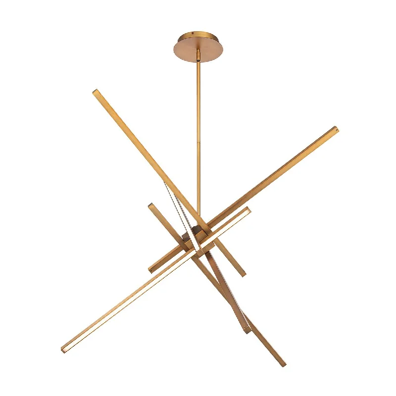 Dimmable Industrial Lighting for Ambiance ControlParallax 39 in. LED Pendant Light Brass Finish